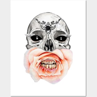 Flower Mouth Skull Posters and Art